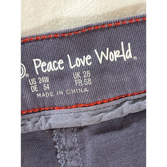 Peace Love World Purple Wide Leg‎ Crop Jeans Raw Hem Size 24W NWOT - Picture 7 of 9